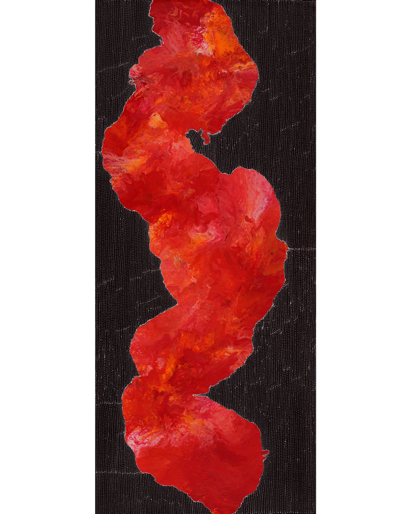 Aboriginal Artwork by Nancy Nungarrayi Collins, Mina Mina Jukurrpa, 107x46cm