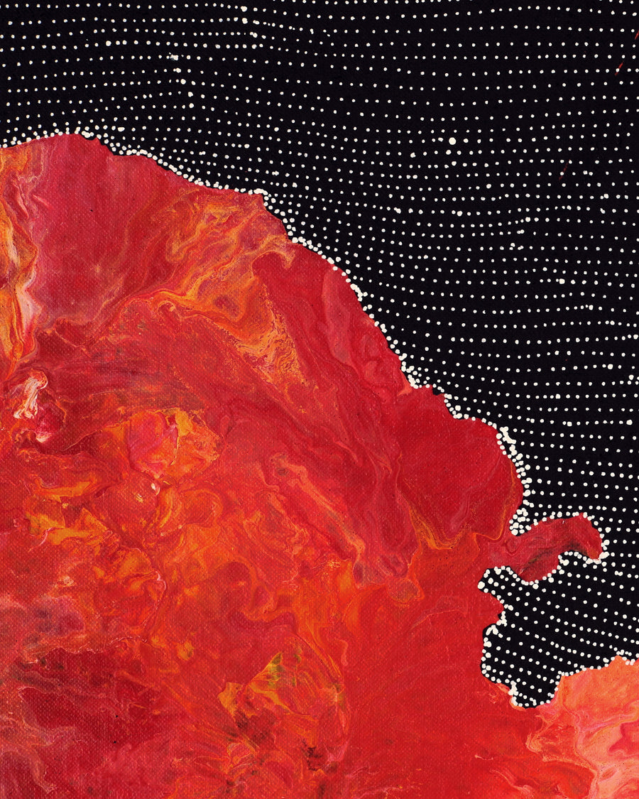 Aboriginal Artwork by Nancy Nungarrayi Collins, Mina Mina Jukurrpa, 107x46cm