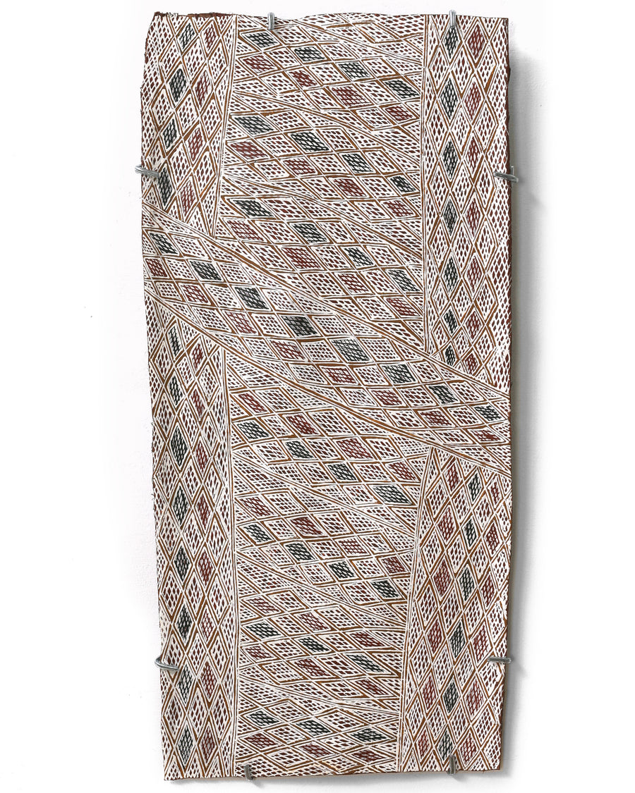 Aboriginal Artwork by Napurrawuy #2 Wunuŋmurra Djapana, Buyku, 70x34cm