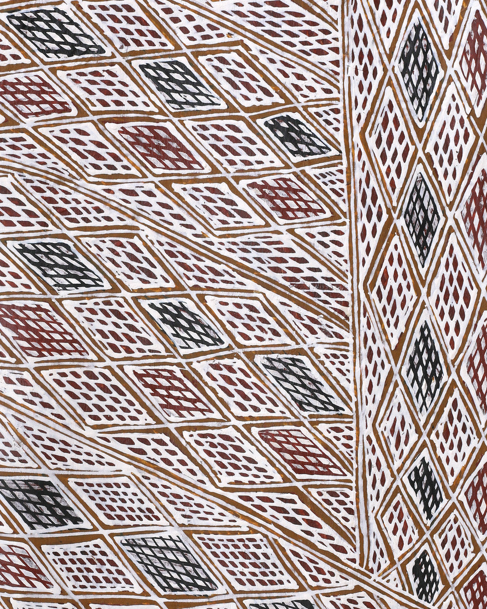 Aboriginal Art by Napurrawuy #2 Wunuŋmurra Djapana, Buyku, 70x34cm - ART ARK®