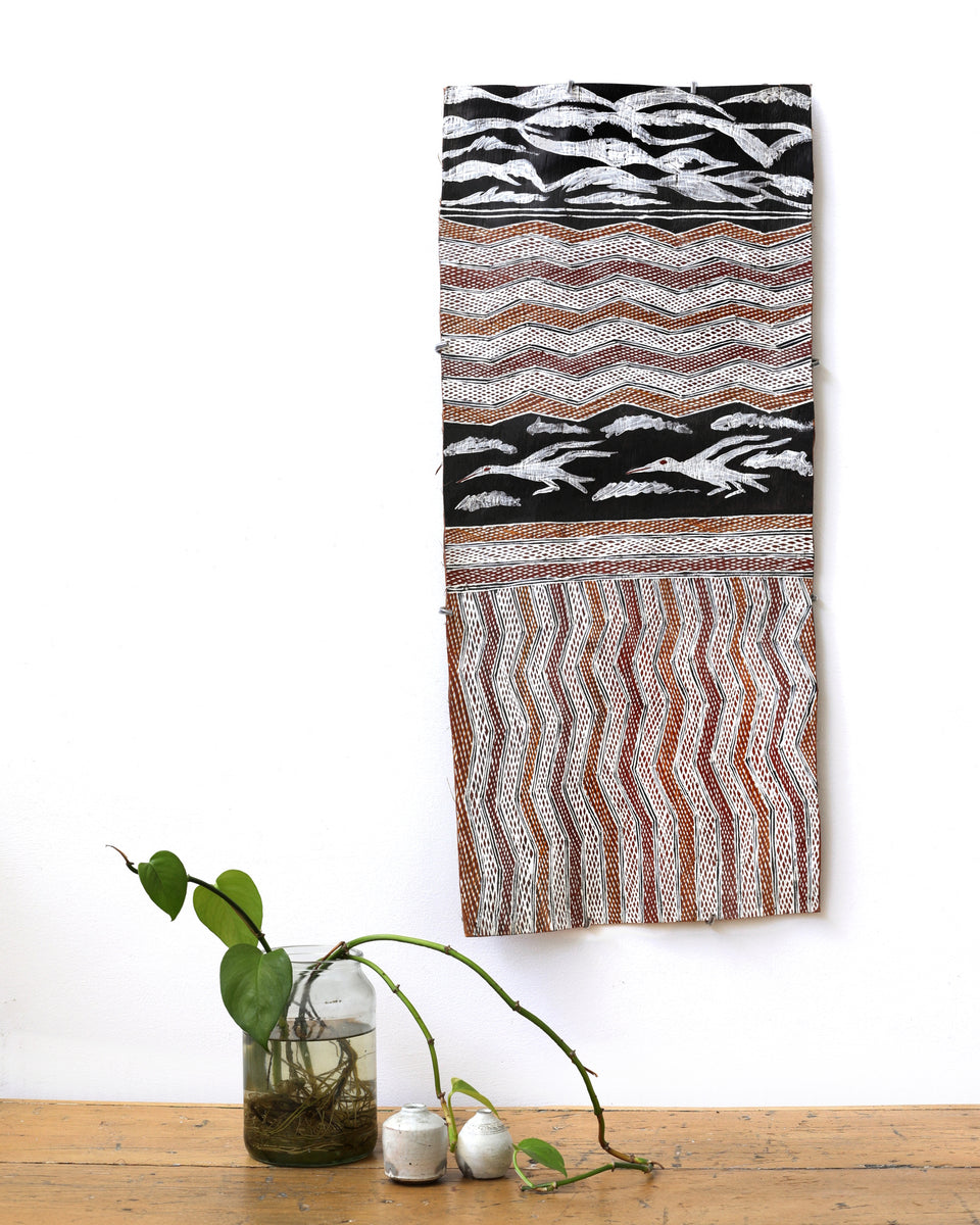 Aboriginal Artwork by Napurrawuy #2 Wunuŋmurra Djapana, Garrapara, 84x37cm