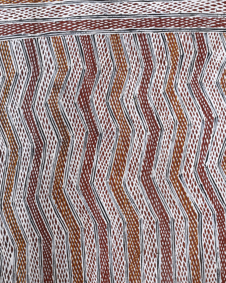 Aboriginal Artwork by Napurrawuy #2 Wunuŋmurra Djapana, Garrapara, 84x37cm