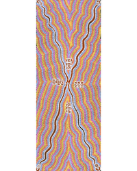 Aboriginal Artwork by Narelle Nangala Brown, Watiya-warnu Jukurrpa (Seed Dreaming), 122x46cm