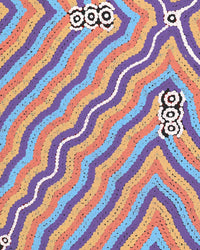 Aboriginal Artwork by Narelle Nangala Brown, Watiya-warnu Jukurrpa (Seed Dreaming), 61x46cm