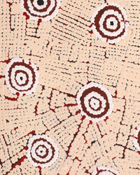 Aboriginal Artwork by Narelle Nangala Brown, Watiya-warnu Jukurrpa (Seed Dreaming), 91x30cm