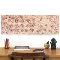 Aboriginal Artwork by Narelle Nangala Brown, Watiya-warnu Jukurrpa (Seed Dreaming), 91x30cm