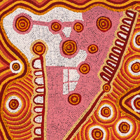 Aboriginal Artwork by Narelle Nangala Brown, Watiya-warnu Jukurrpa (Seed Dreaming), 91x61cm