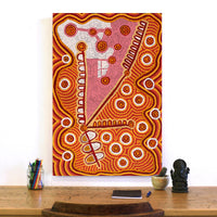 Aboriginal Artwork by Narelle Nangala Brown, Watiya-warnu Jukurrpa (Seed Dreaming), 91x61cm