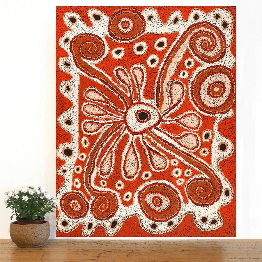 Aboriginal Artwork by Nurina Burton, Ngapari Tjukurpa, 91x71cm