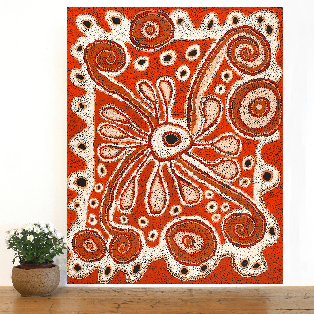 Aboriginal Art by Nurina Burton, Ngapari Tjukurpa, 91x71cm - ART ARK®