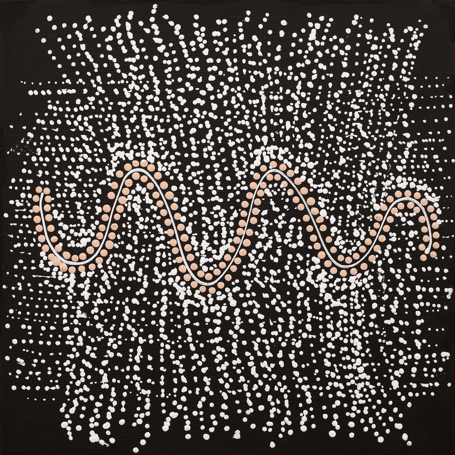 Aboriginal Artwork by Natasha Nakamarra Oldfield, Warna Jukurrpa (Snake Dreaming), 30x30cm