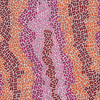 Aboriginal Artwork by Nathania Nangala Granites, Warlukurlangu Jukurrpa (Fire country Dreaming), 91x76cm
