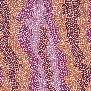 Aboriginal Artwork by Nathania Nangala Granites, Warlukurlangu Jukurrpa (Fire country Dreaming), 91x76cm - ART ARK®