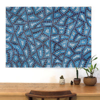 Aboriginal Artwork by Nathania Nangala Granites, Warlukurlangu Jukurrpa (Fire country Dreaming), 107x76cm