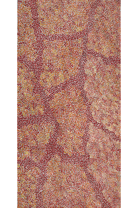 Aboriginal Artwork by Nathania Nangala Granites, Warlukurlangu Jukurrpa (Fire country Dreaming), 152x76cm