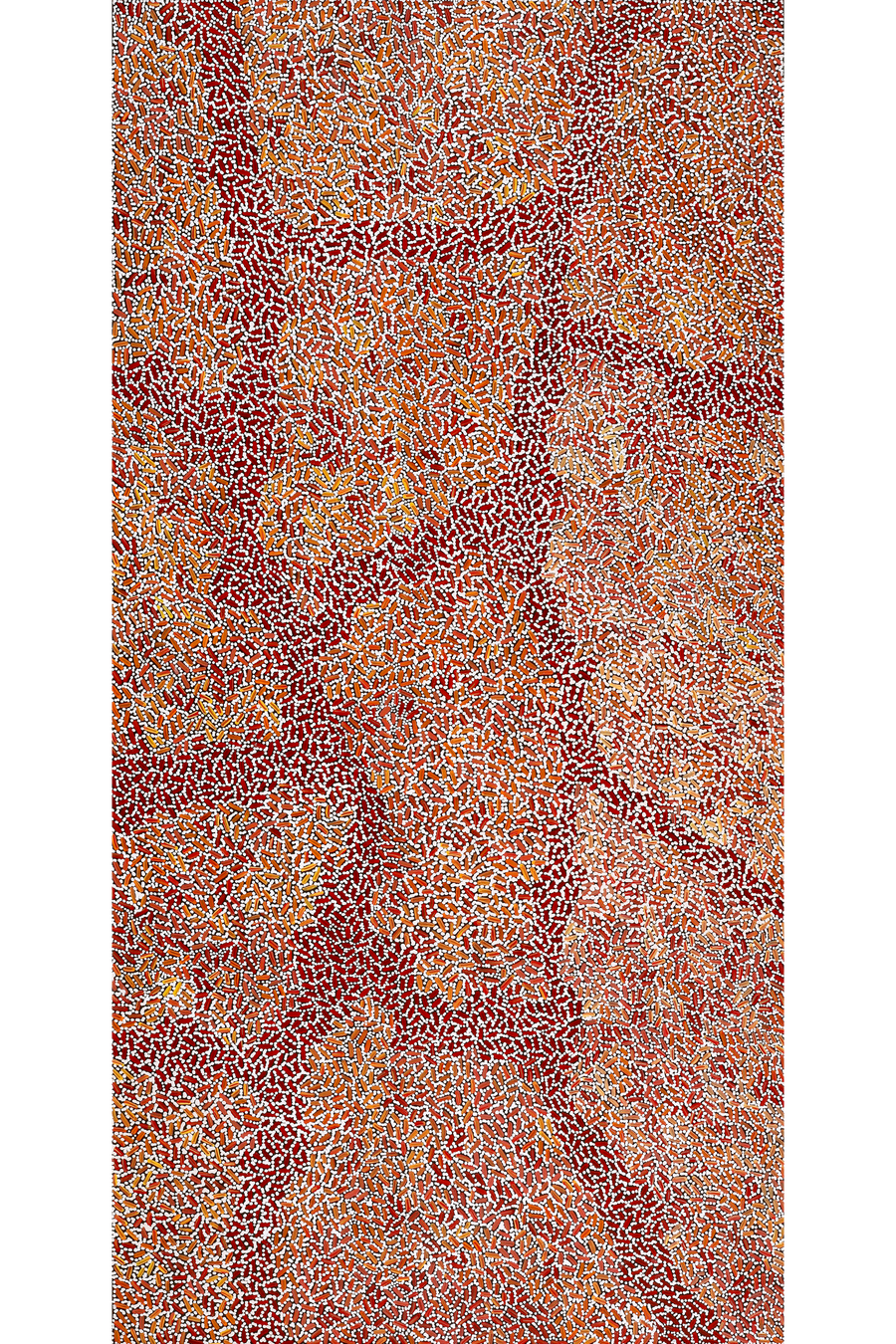 Aboriginal Artwork by Nathania Nangala Granites, Warlukurlangu Jukurrpa (Fire country Dreaming), 152x76cm