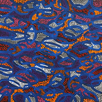 Aboriginal Artwork by Nathania Nangala Granites, Warlukurlangu Jukurrpa (Fire country Dreaming), 30x30cm