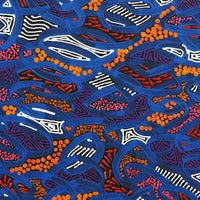 Aboriginal Artwork by Nathania Nangala Granites, Warlukurlangu Jukurrpa (Fire country Dreaming), 30x30cm
