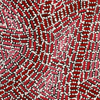 Aboriginal Art by Nathania Nangala Granites, Warlukurlangu Jukurrpa (Fire country Dreaming), 91x61cm - ART ARK®