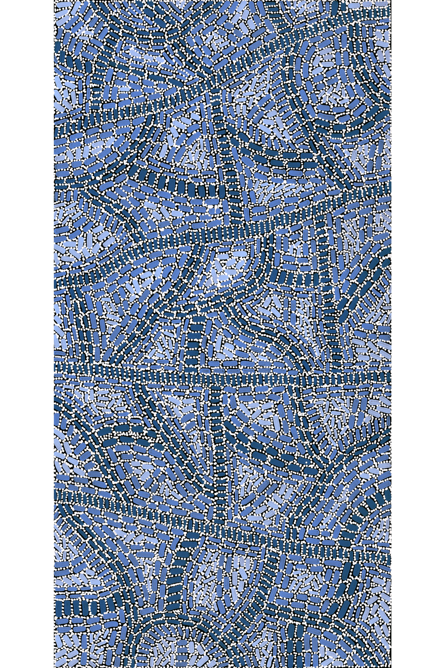Aboriginal Artwork by Nathania Nangala Granites, Warlukurlangu Jukurrpa (Fire country Dreaming), 91x46cm