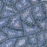 Aboriginal Artwork by Nathania Nangala Granites, Warlukurlangu Jukurrpa (Fire country Dreaming), 91x46cm