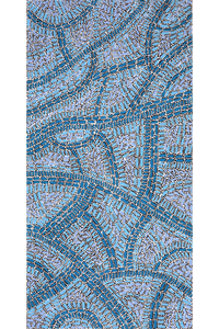 Aboriginal Artwork by Nathania Nangala Granites, Warlukurlangu Jukurrpa (Fire country Dreaming), 91x46cm