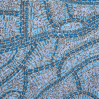 Aboriginal Artwork by Nathania Nangala Granites, Warlukurlangu Jukurrpa (Fire country Dreaming), 91x46cm
