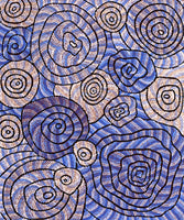 Aboriginal Artwork by Nathania Nangala Granites, Warlukurlangu Jukurrpa (Fire country Dreaming), 91x76cm