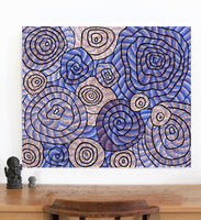 Aboriginal Artwork by Nathania Nangala Granites, Warlukurlangu Jukurrpa (Fire country Dreaming), 91x76cm