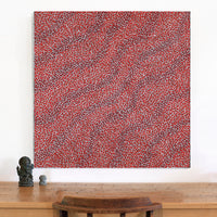 Aboriginal Artwork by Nathania Nangala Granites, Warlukurlangu Jukurrpa (Fire country Dreaming), 91x91cm