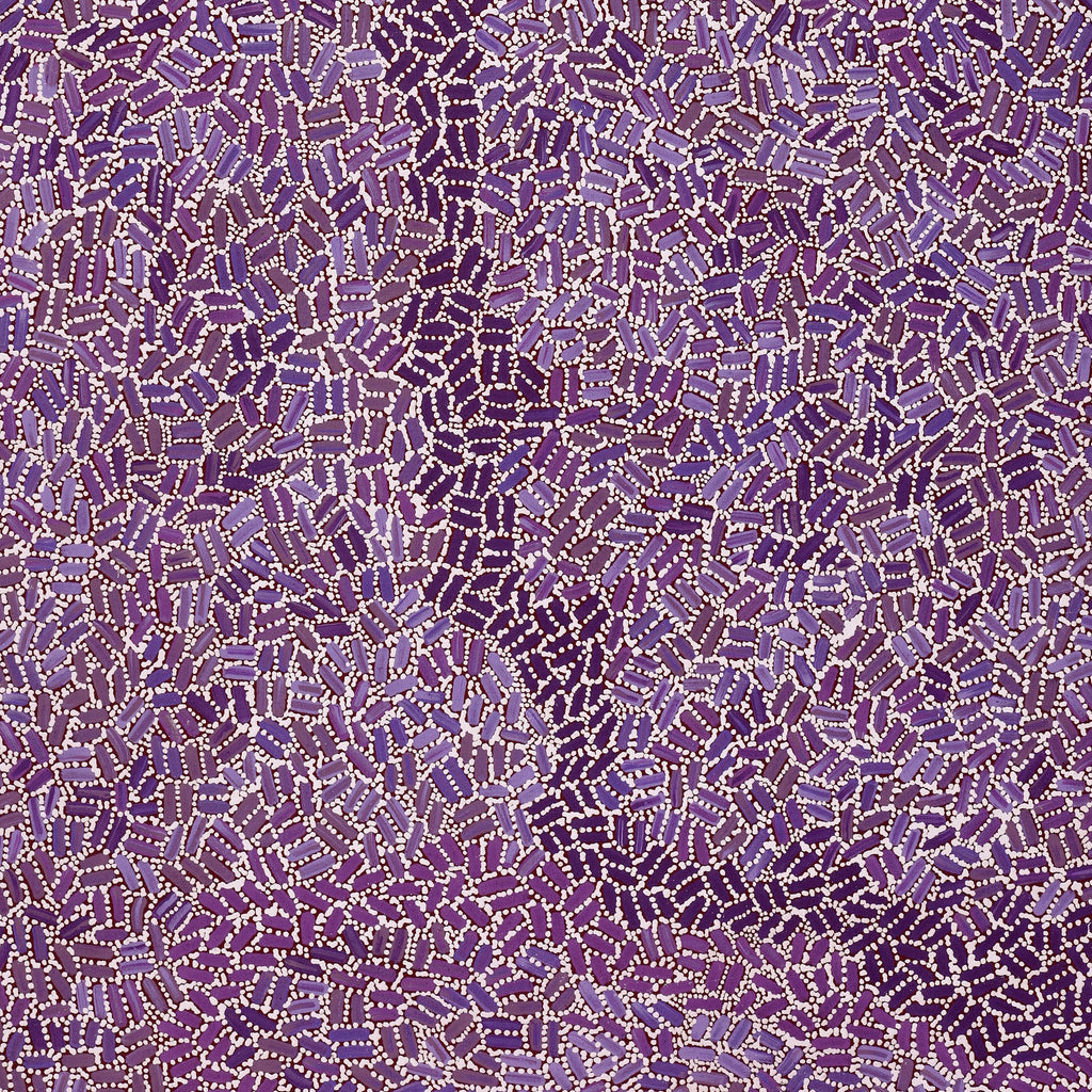 Aboriginal Artwork by Nathania Nangala Granites, Warlukurlangu Jukurrpa (Fire country Dreaming), 107x76cm