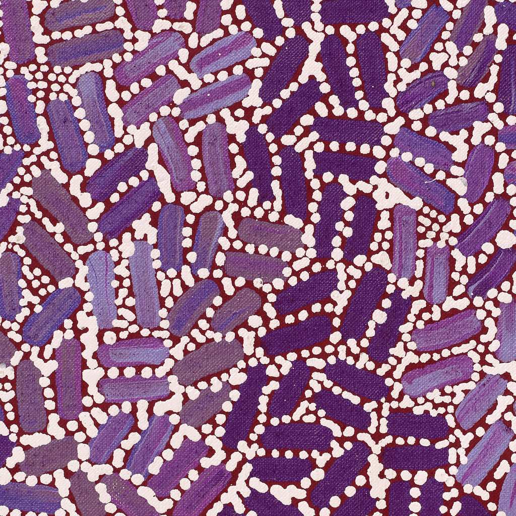 Aboriginal Artwork by Nathania Nangala Granites, Warlukurlangu Jukurrpa (Fire country Dreaming), 107x76cm