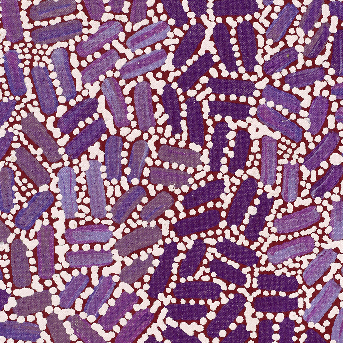 Aboriginal Art by Nathania Nangala Granites, Warlukurlangu Jukurrpa (Fire country Dreaming), 107x76cm - ART ARK®