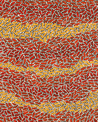 Aboriginal Artwork by Nathania Nangala Granites, Warlukurlangu Jukurrpa (Fire country Dreaming), 107x76cm