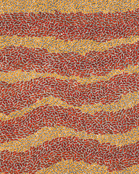 Aboriginal Artwork by Nathania Nangala Granites, Warlukurlangu Jukurrpa (Fire country Dreaming), 107x76cm