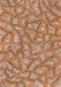 Aboriginal Artwork by Nathania Nangala Granites, Warlukurlangu Jukurrpa (Fire country Dreaming), 107x76cm