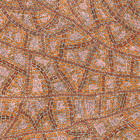 Aboriginal Artwork by Nathania Nangala Granites, Warlukurlangu Jukurrpa (Fire country Dreaming), 107x76cm