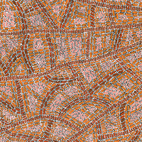Aboriginal Artwork by Nathania Nangala Granites, Warlukurlangu Jukurrpa (Fire country Dreaming), 107x76cm