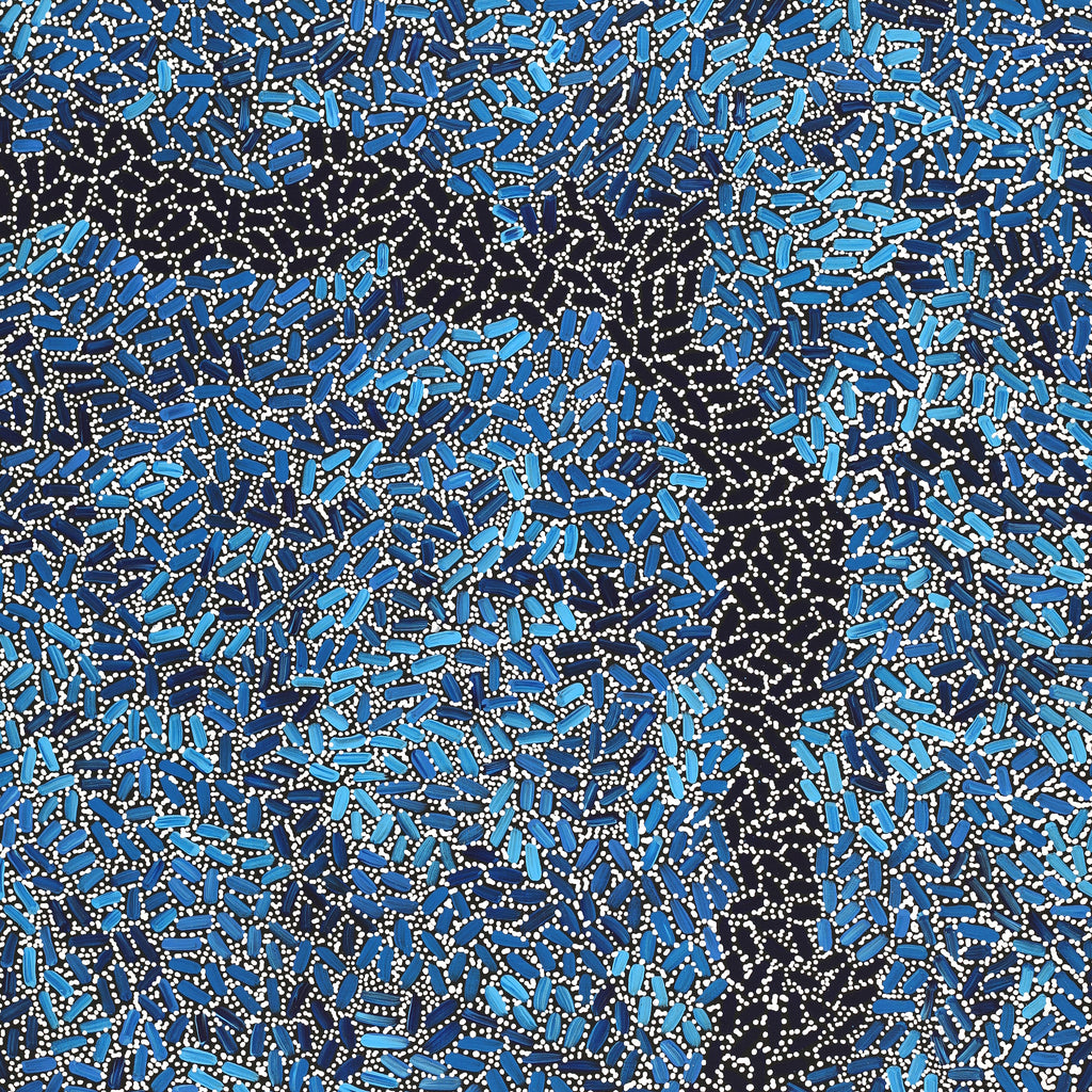 Aboriginal Artwork by Nathania Nangala Granites, Warlukurlangu Jukurrpa (Fire country Dreaming), 107x91cm
