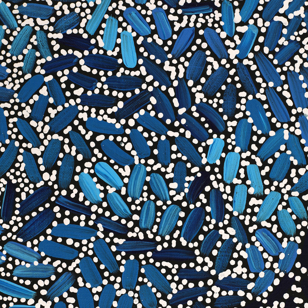 Aboriginal Artwork by Nathania Nangala Granites, Warlukurlangu Jukurrpa (Fire country Dreaming), 107x91cm - ART ARK®