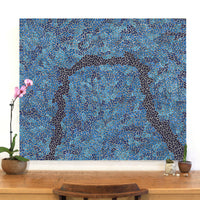 Aboriginal Artwork by Nathania Nangala Granites, Warlukurlangu Jukurrpa (Fire country Dreaming), 107x91cm