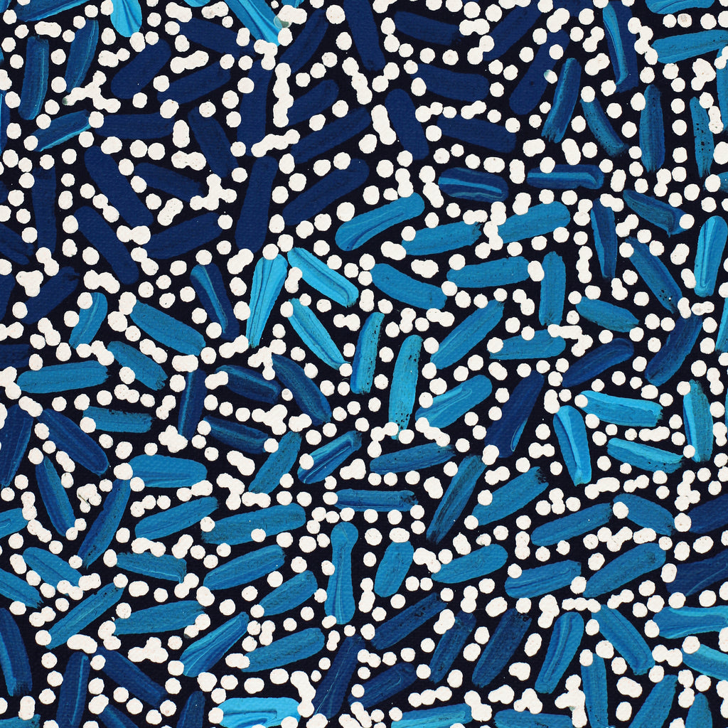 Aboriginal Artwork by Nathania Nangala Granites, Warlukurlangu Jukurrpa (Fire country Dreaming), 107x91cm