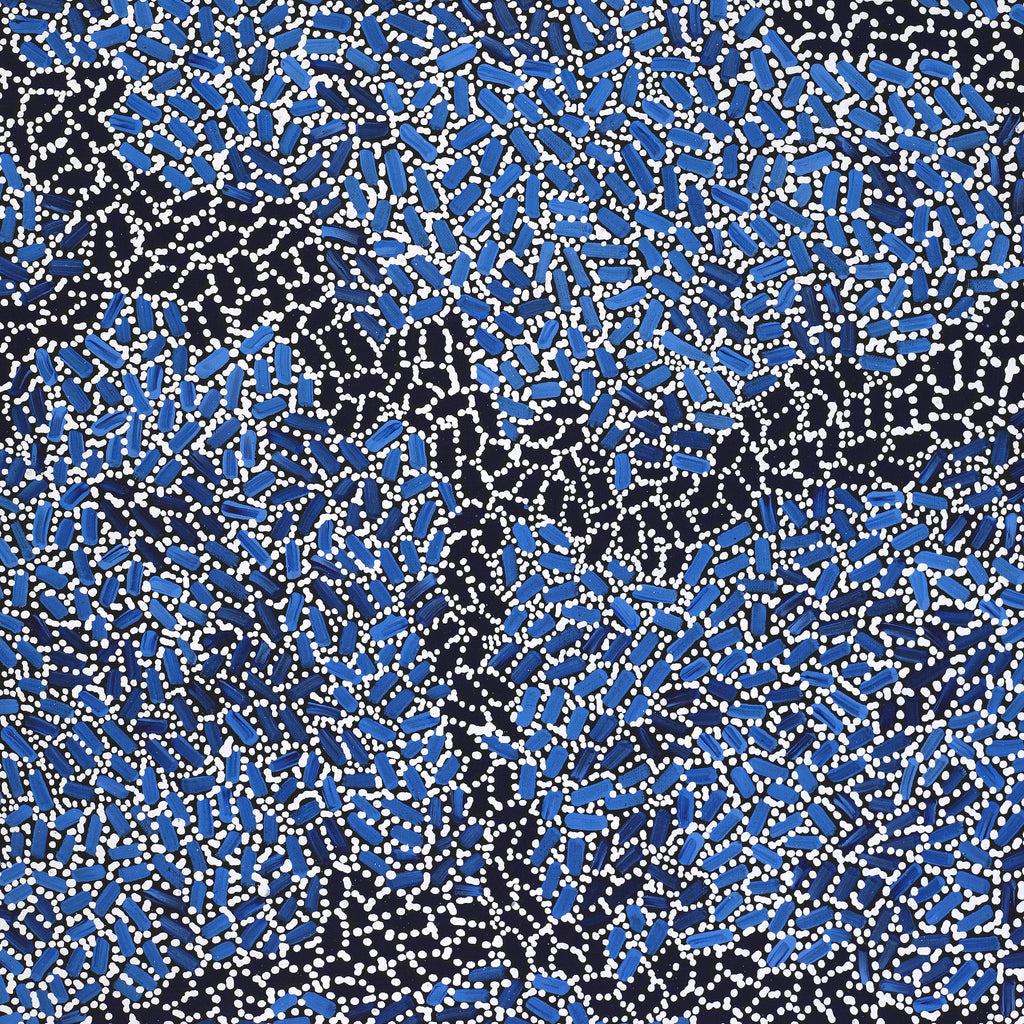Aboriginal Artwork by Nathania Nangala Granites, Warlukurlangu Jukurrpa (Fire country Dreaming), 122x107cm