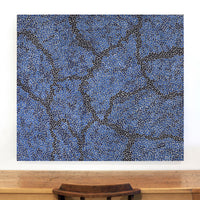 Aboriginal Artwork by Nathania Nangala Granites, Warlukurlangu Jukurrpa (Fire country Dreaming), 122x107cm