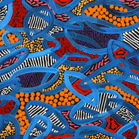 Aboriginal Artwork by Nathania Nangala Granites, Warlukurlangu Jukurrpa (Fire country Dreaming), 30x30cm