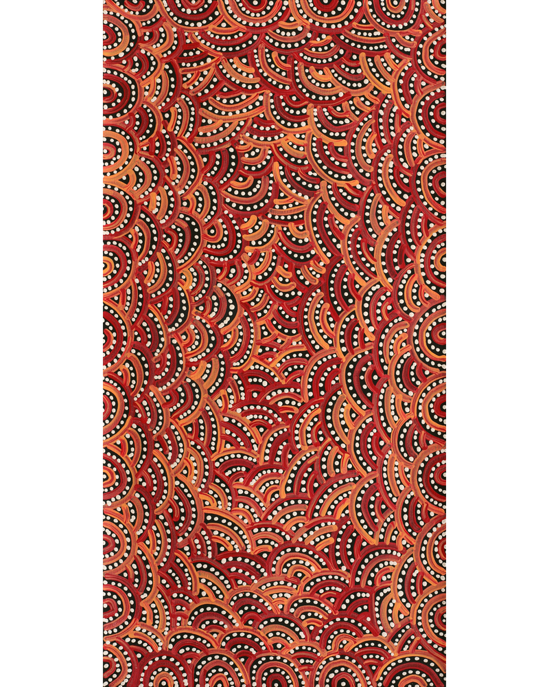 Aboriginal Artwork by Nathania Nangala Granites, Warlukurlangu Jukurrpa (Fire country Dreaming), 61x30cm