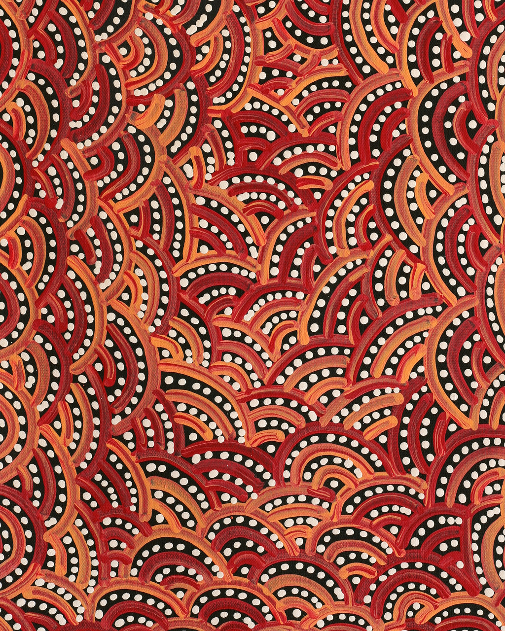 Aboriginal Artwork by Nathania Nangala Granites, Warlukurlangu Jukurrpa (Fire country Dreaming), 61x30cm