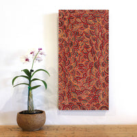 Aboriginal Artwork by Nathania Nangala Granites, Warlukurlangu Jukurrpa (Fire country Dreaming), 61x30cm