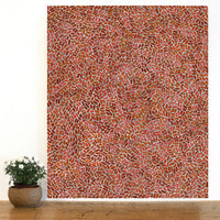 Aboriginal Artwork by Nathania Nangala Granites, Warlukurlangu Jukurrpa (Fire country Dreaming), 91x76cm