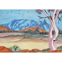 Aboriginal Artwork by Nebo Namatjira, Rutjipma (Mt Sonder), 34.5x24cm